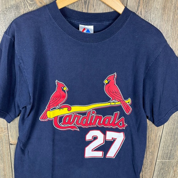 MLB St. Louis Cardinals Scott Rolen #27 Baseball T-Shirt Navy Blue Medium - Picture 3 of 5
